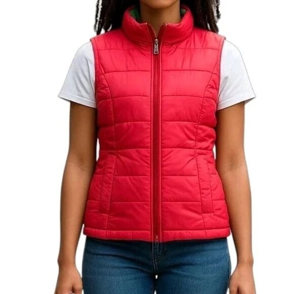Vineyard Vines Fleece Lined Vest Women Size XS Full Front Zip Stand Up Collar - Picture 1 of 10